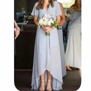 NOELLE FLUTTER SLEEVE WRAP DRESS